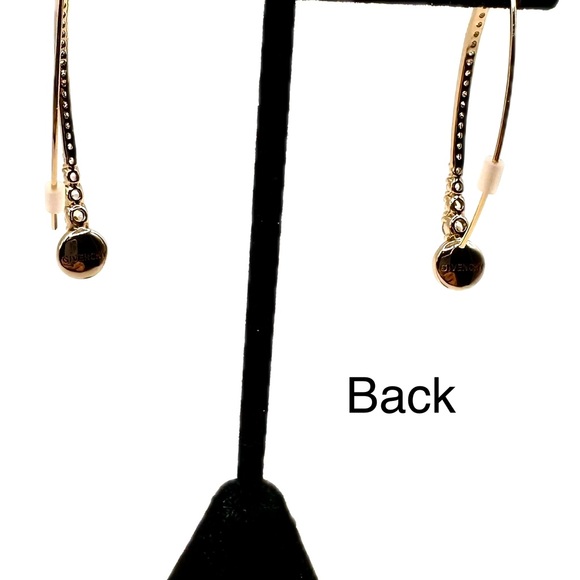 NWT Beautiful Givenchy Gold-Tone Crystal & Pearl Threader Earrings - Picture 5 of 7